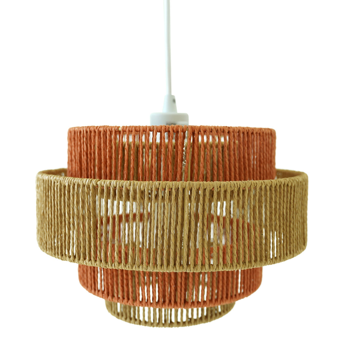 Dorset Woven Pendant Light | Natural & Terracotta