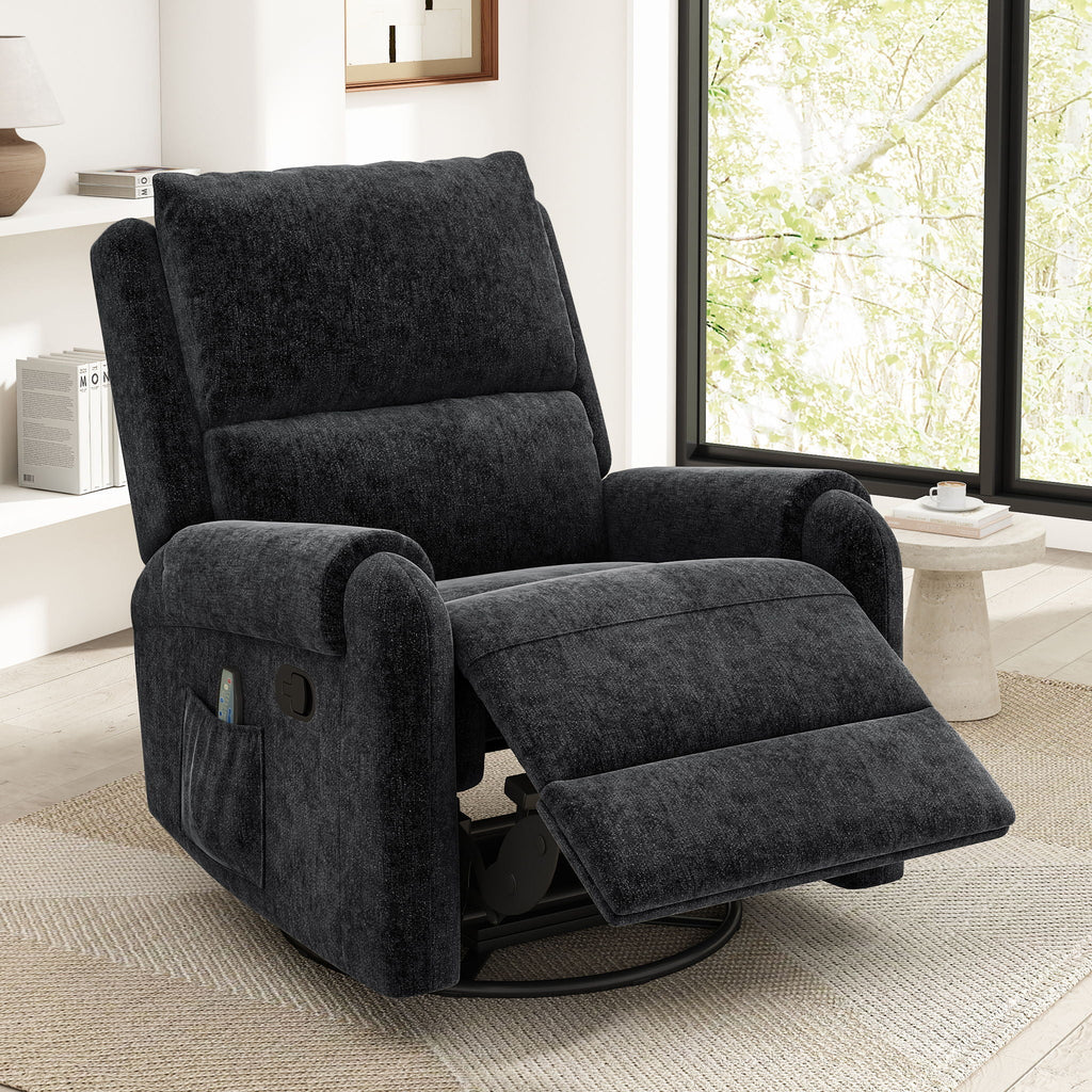 Fabric Massage Recliner | Swivel & Rocking Base