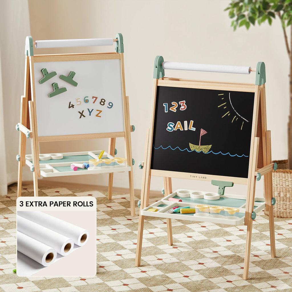 Tiny Land® Magnitales Art Easel & Paper Roll Bundle