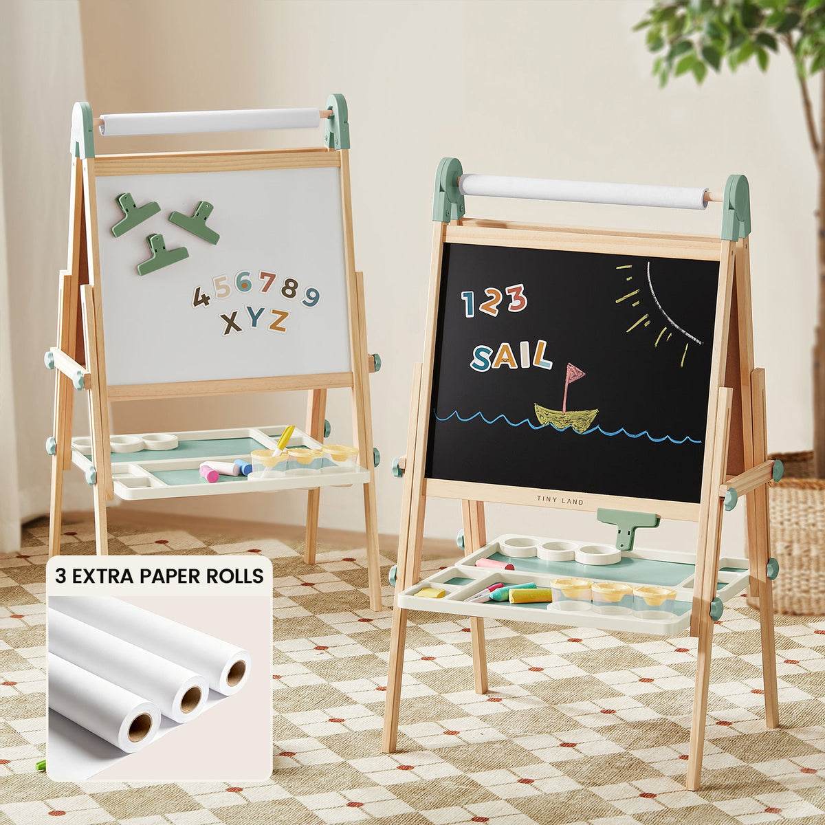 Tiny Land® Magnitales Art Easel & Paper Roll Bundle