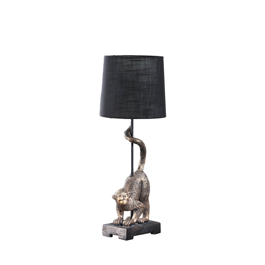 24" Wildlife Capuchin Monkey Table Lamp with Antique Bronze Finish - Golden Black