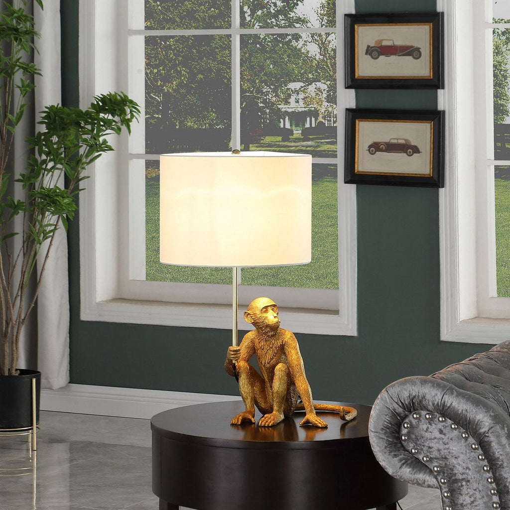 Golden Monkey Sculptural Table Lamp | 25.5"