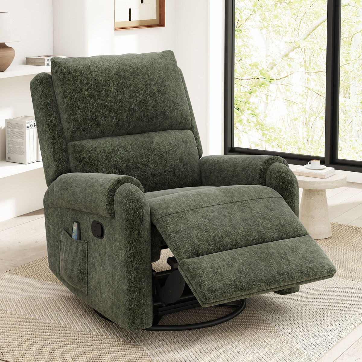 Fabric Massage Recliner | Swivel & Rocking Base