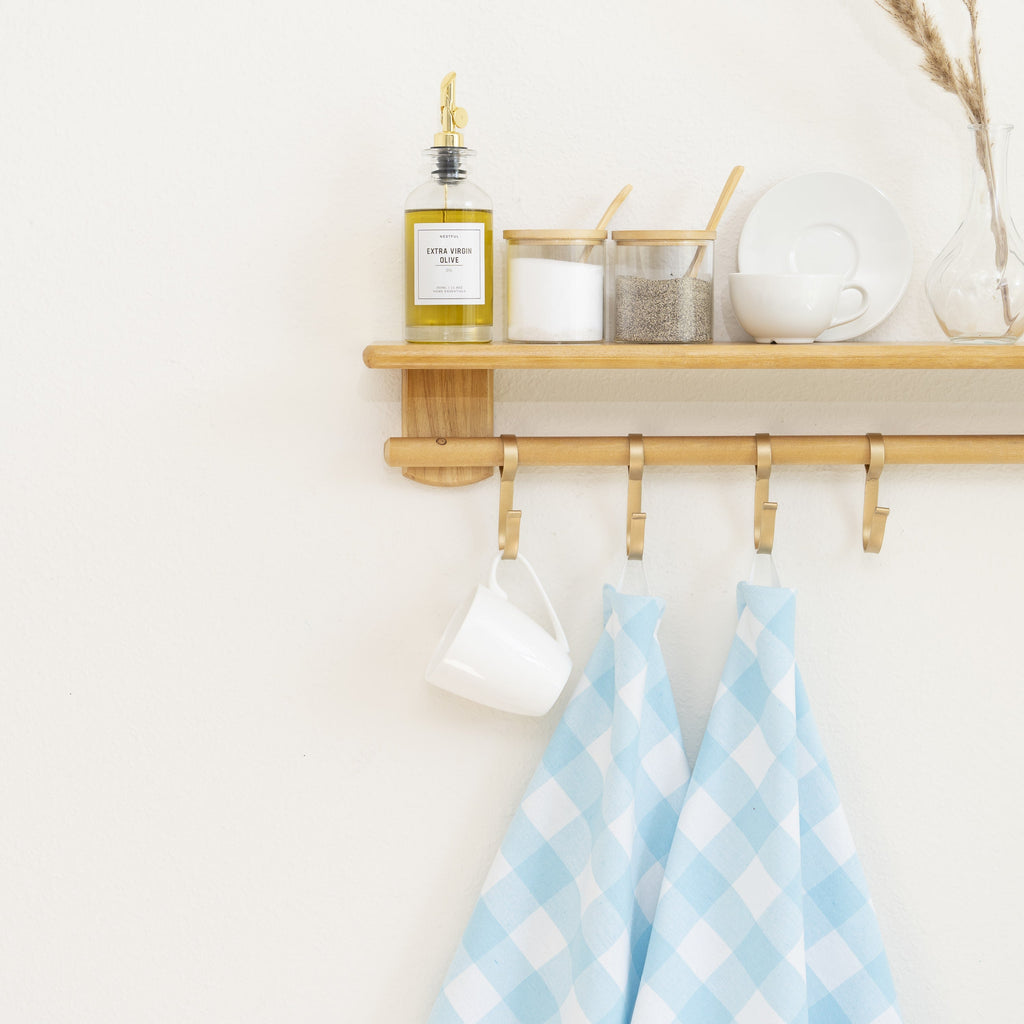 100% Organic Cotton Plaid Kitchen Towels | Set of 6 | 20”×28” | Chemical-Free