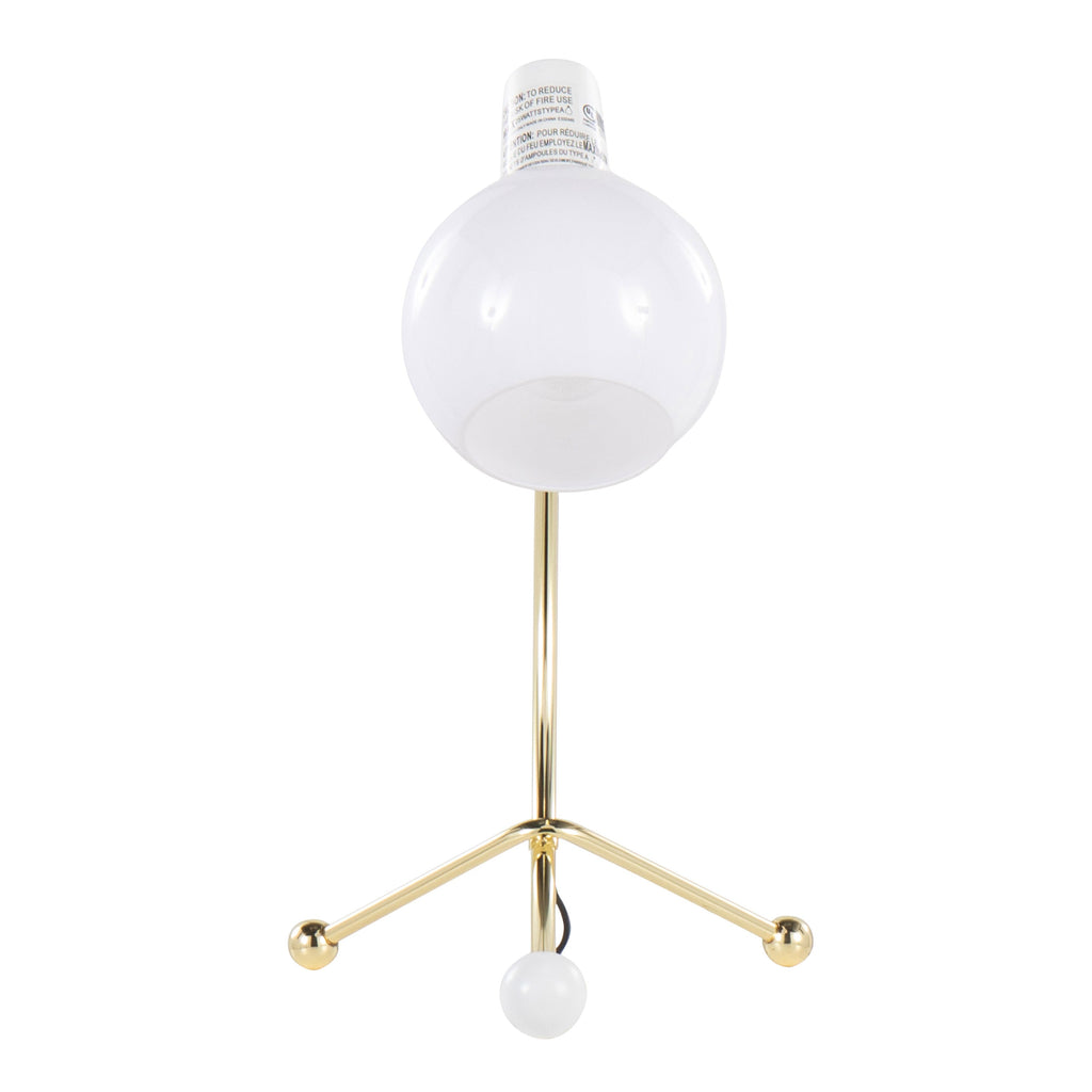 Eileen Contemporary Task Lamp with Adjustable Neck - Gold Metal and White Shade