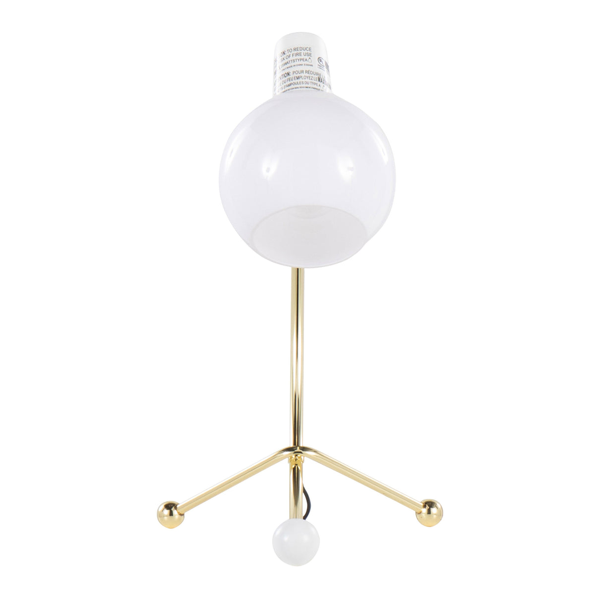 Eileen Contemporary Task Lamp with Adjustable Neck - Gold Metal and White Shade