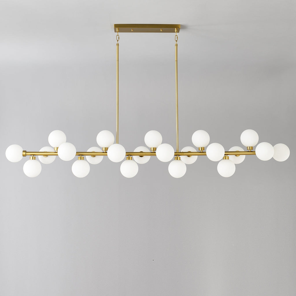 75.6'' Large Pendant Lamp with Opal Glass Shade - Modern Gold Living Room Lighting