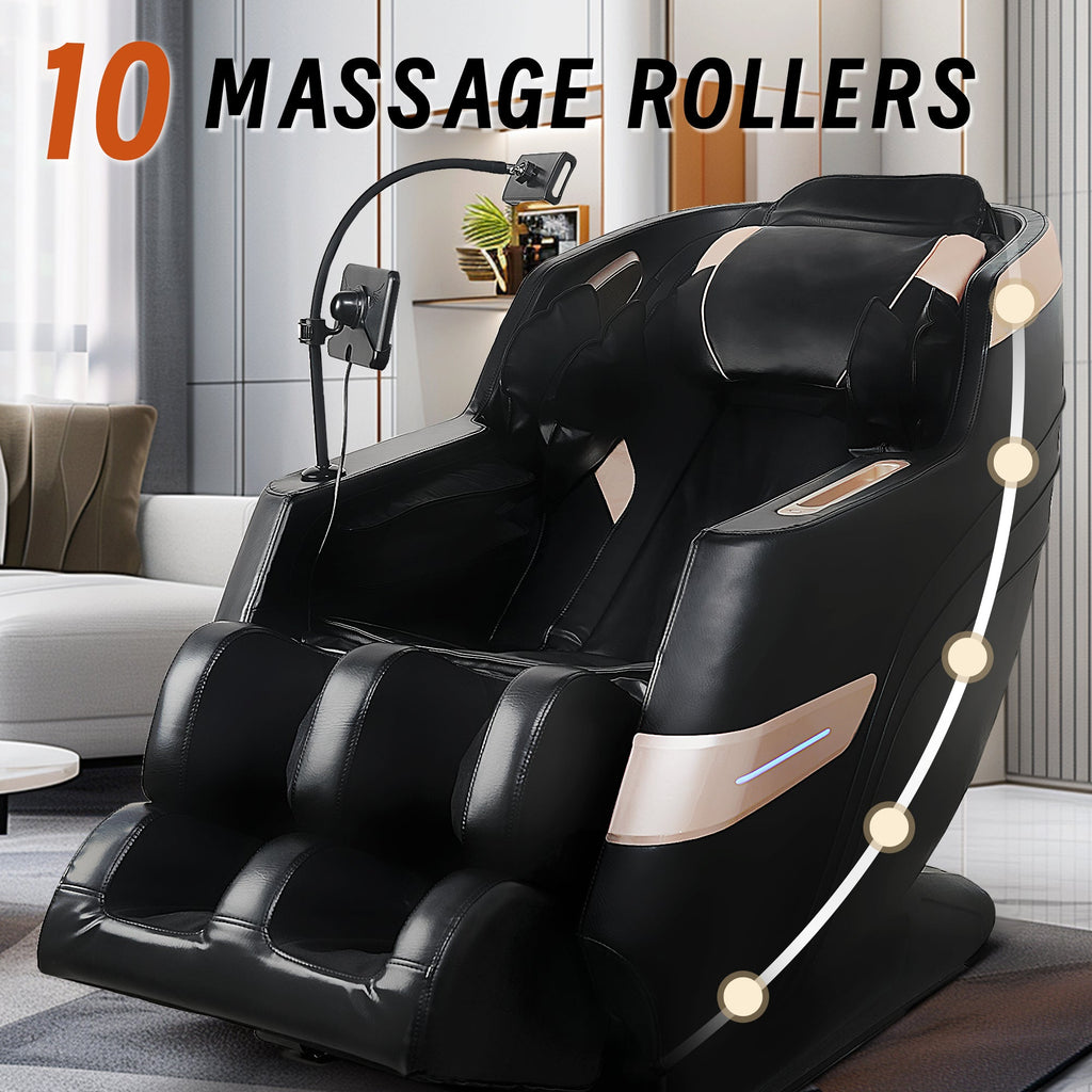 Massage Chair with Zero-Gravity Recline and Bluetooth Speakers - PU Leather