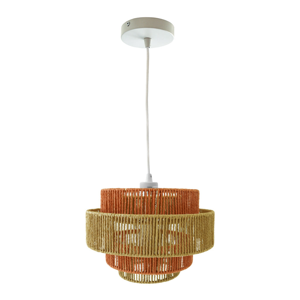 Dorset Woven Pendant Light | Natural & Terracotta