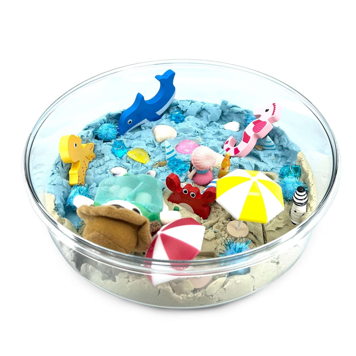 Beach Day Ocean Sensory Play Kit with Kinetic Sand