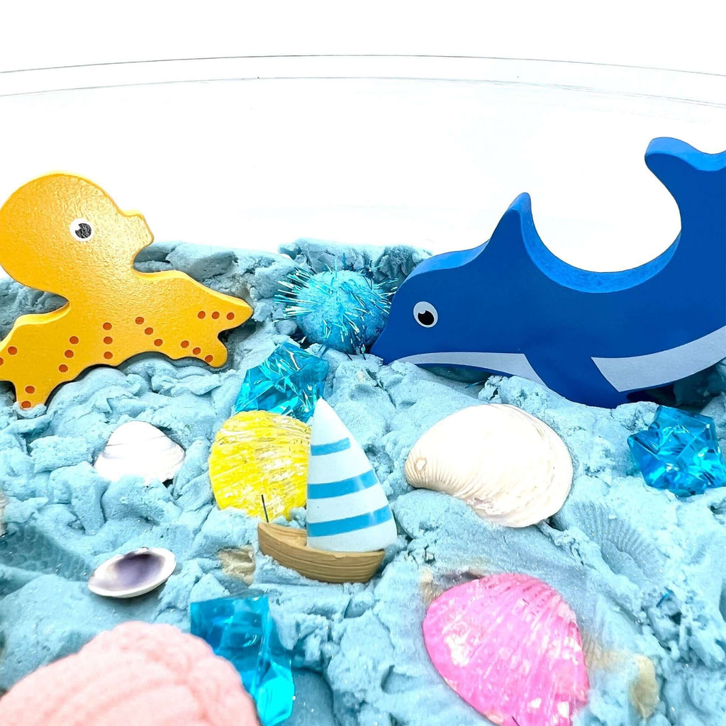 Beach Day Ocean Sensory Play Kit with Kinetic Sand