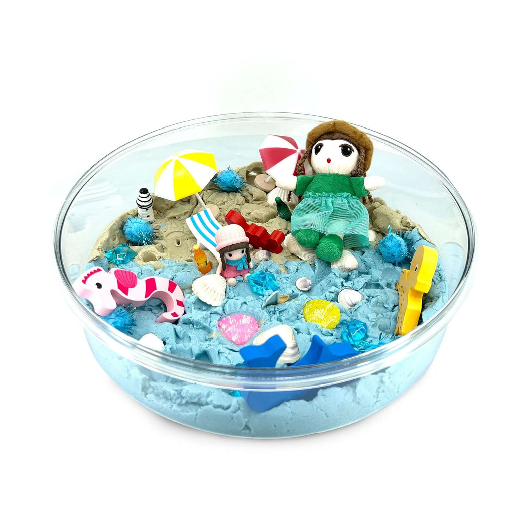 Beach Day Ocean Sensory Play Kit with Kinetic Sand