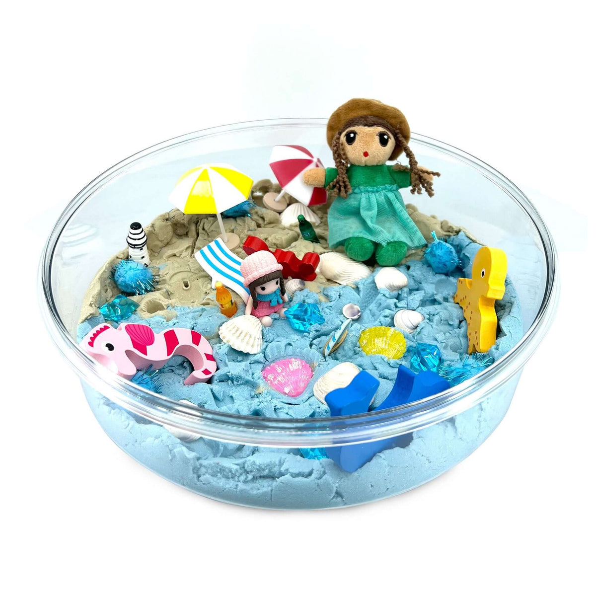 Beach Day Ocean Sensory Play Kit with Kinetic Sand