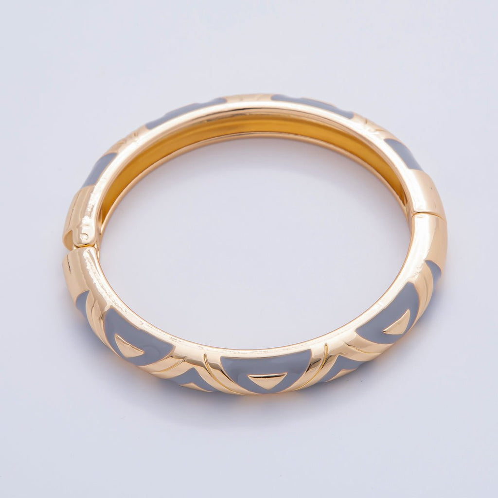 18K Gold Filled Summer Multicolor Enamel Bangle Bracelet | WA-03338 ~ WA-03353