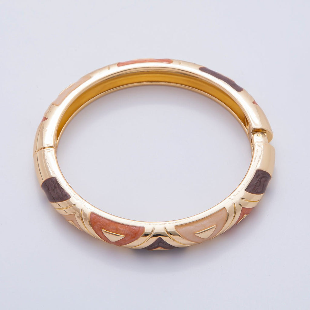 18K Gold Filled Summer Multicolor Enamel Bangle Bracelet | WA-03338 ~ WA-03353