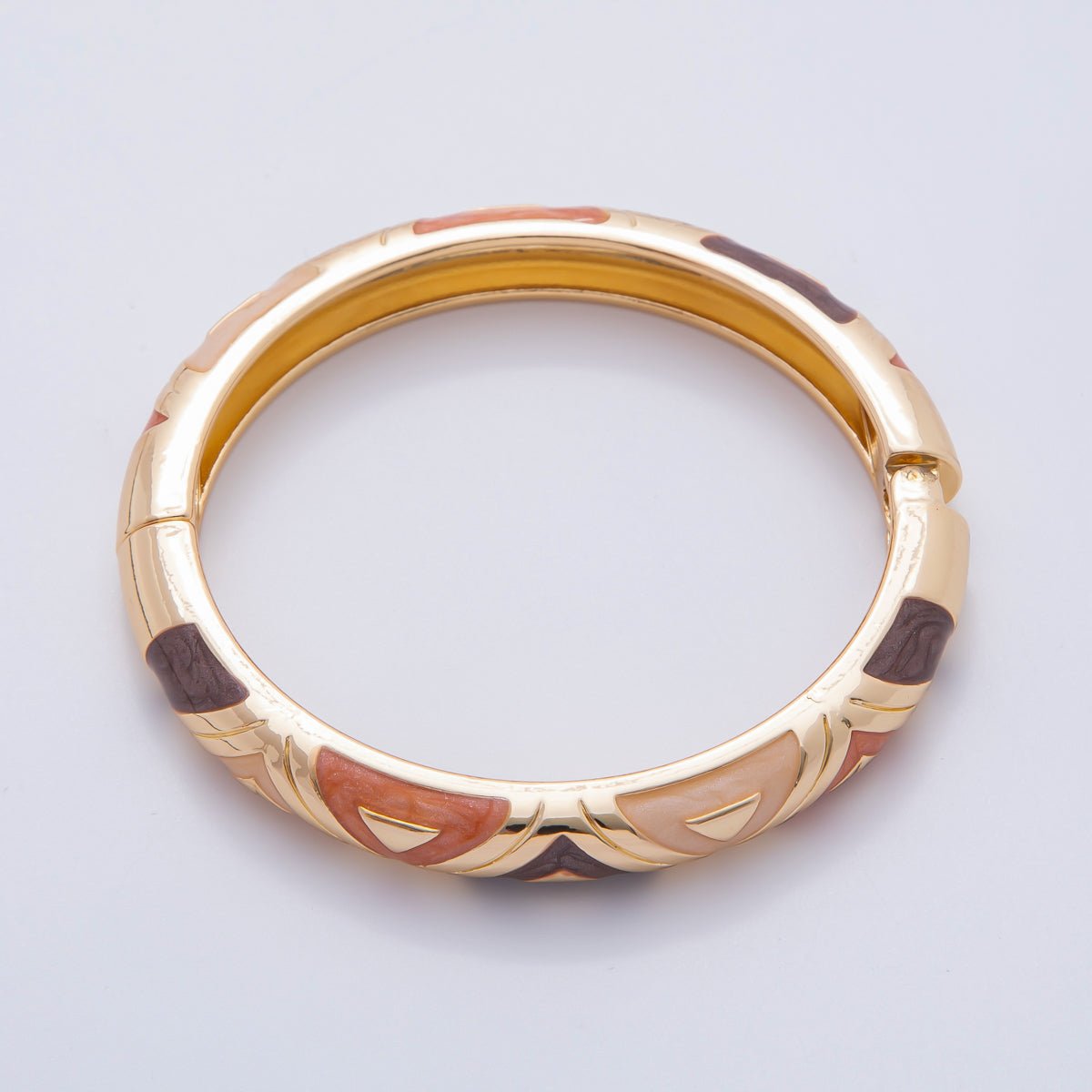 18K Gold Filled Summer Multicolor Enamel Bangle Bracelet | WA-03338 ~ WA-03353