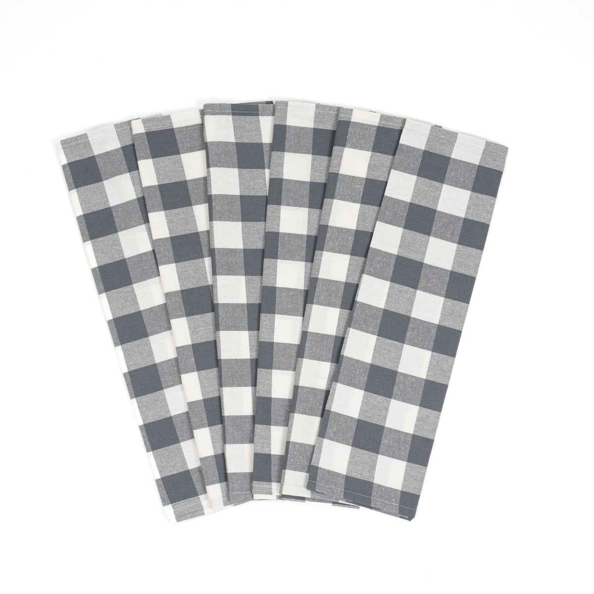 100% Organic Cotton Plaid Kitchen Towels | Set of 6 | 20”×28” | Chemical-Free