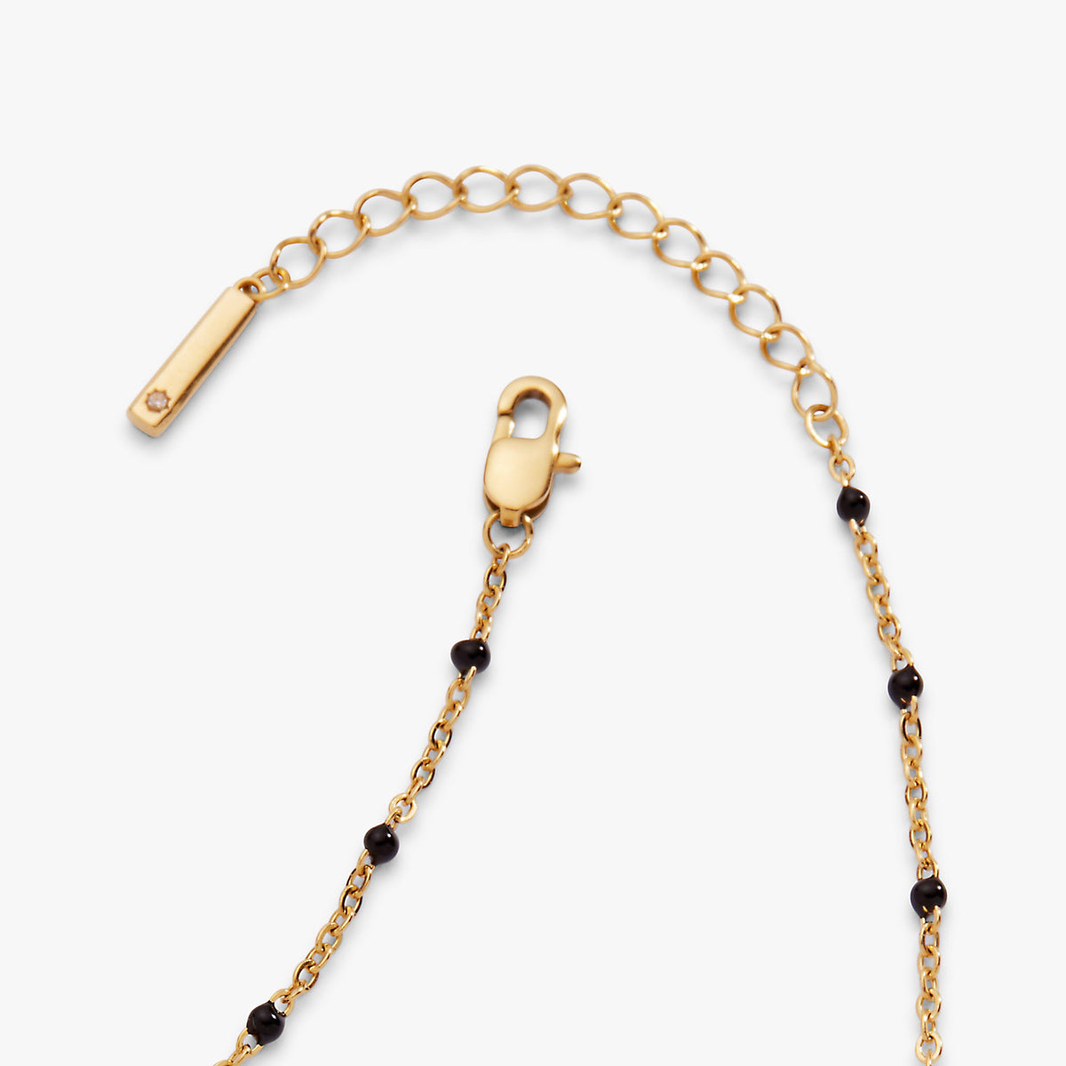 Black Enameled Chain Coin Station Anklet