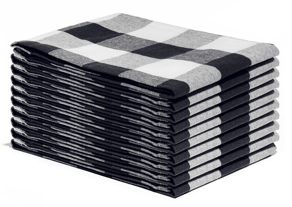 100% Organic Cotton Plaid Kitchen Towels | Set of 6 | 20”×28” | Chemical-Free