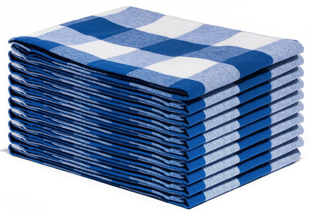 100% Organic Cotton Plaid Kitchen Towels | Set of 6 | 20”×28” | Chemical-Free