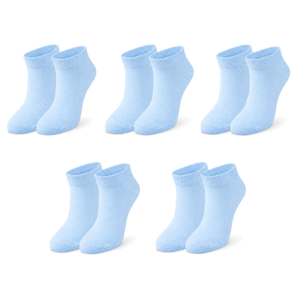 tittimitti Kids' 98% Organic Cotton Ankle Socks | 5-Pack | Ages 1–12