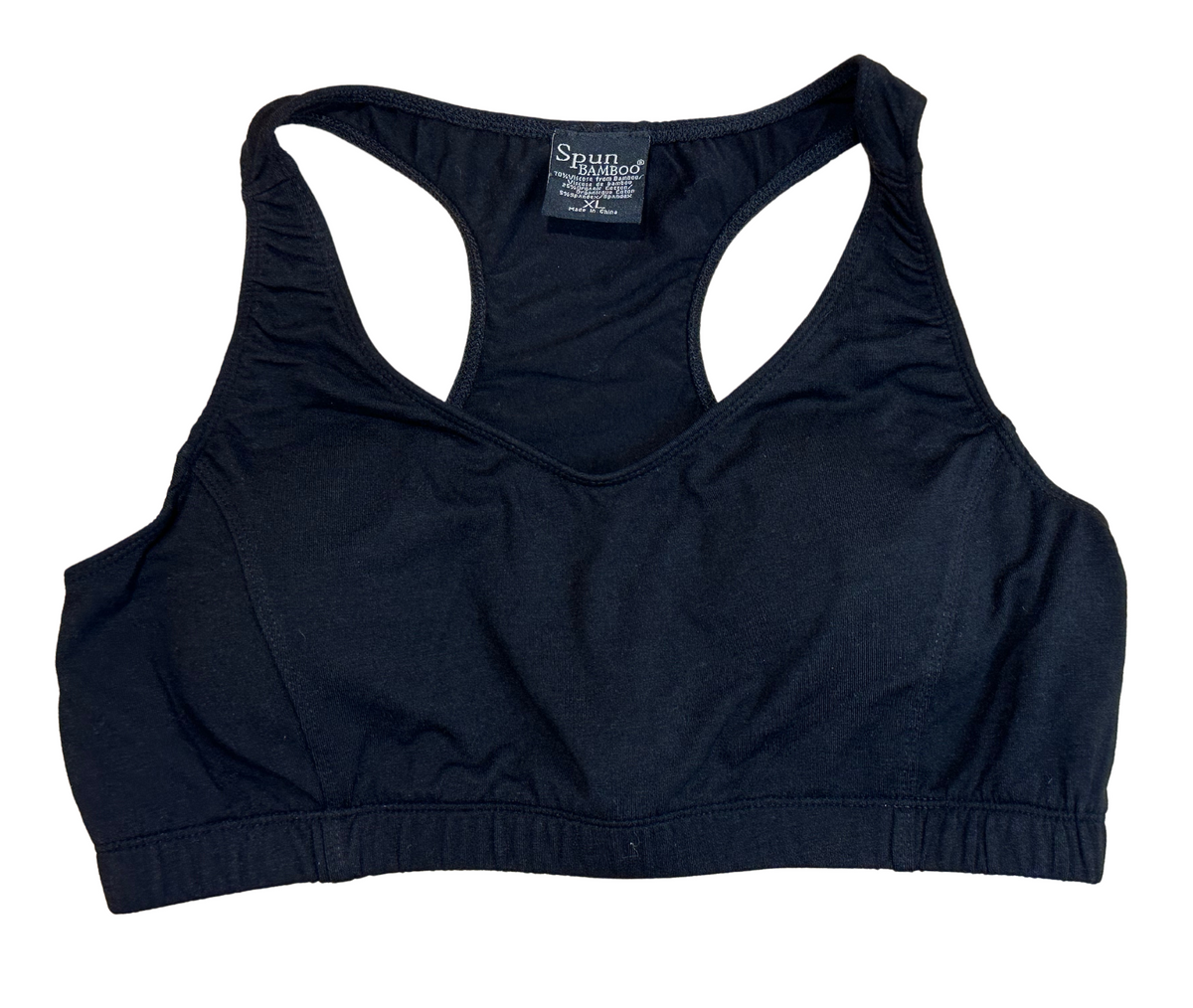 Bamboo Padded Sports Bra - Black