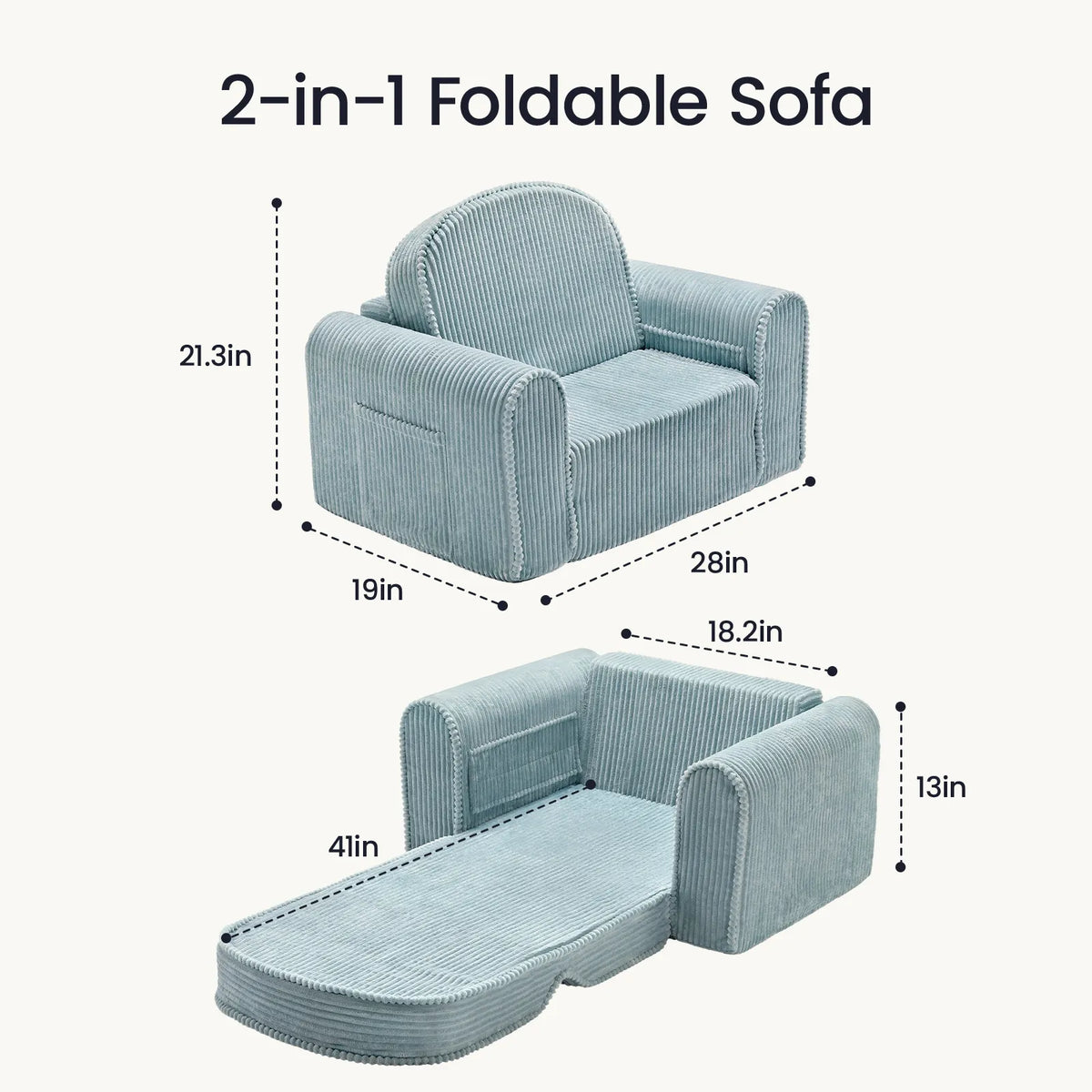 Tiny Land® GentleSnug Corduroy Kids Flip-Out Chair
