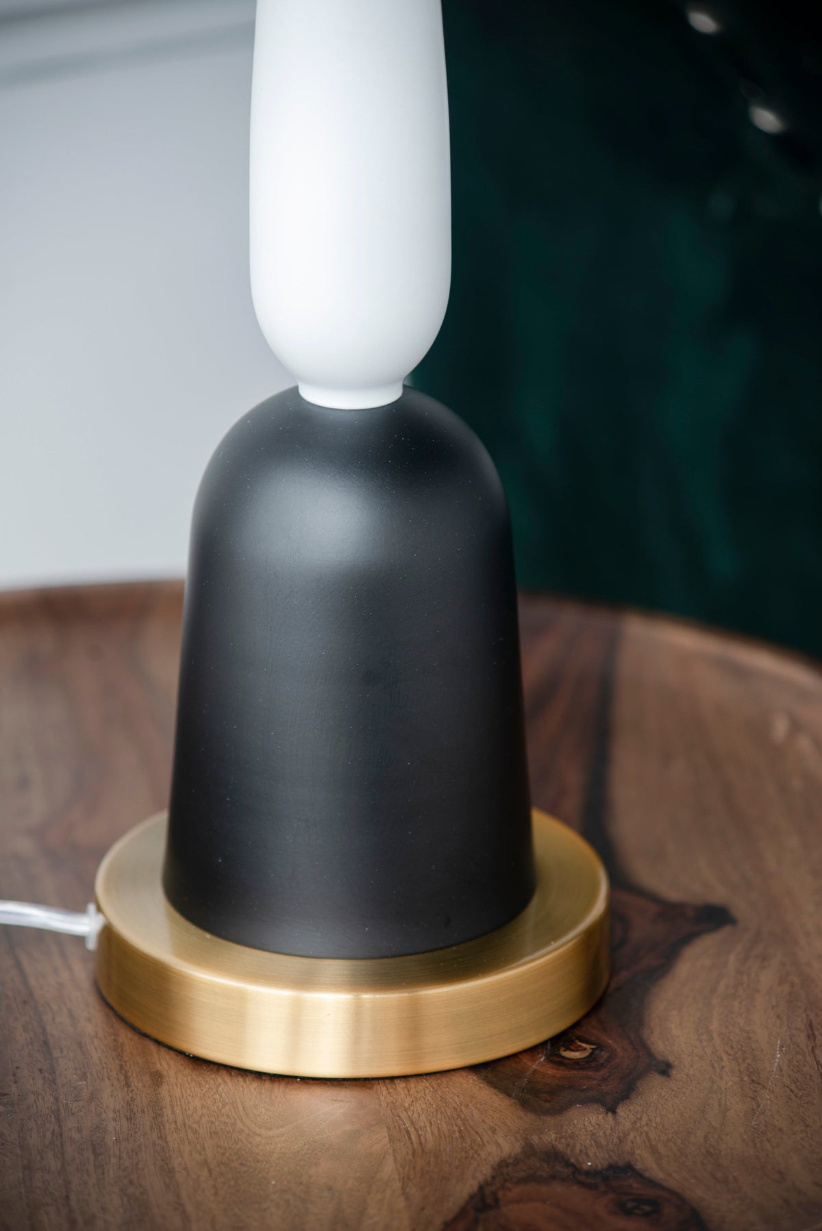 Teardrop Silhouette Table Lamp with Black and Gold Base - Black/Gold