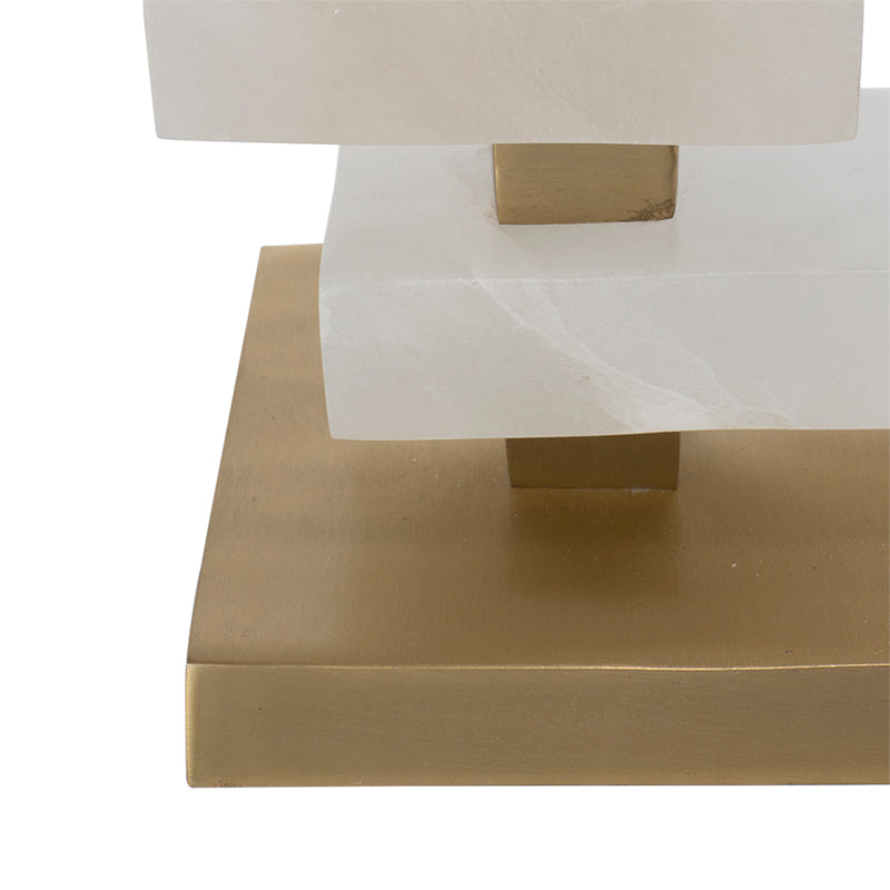 Sculptural Alabaster & Gold Table Lamp