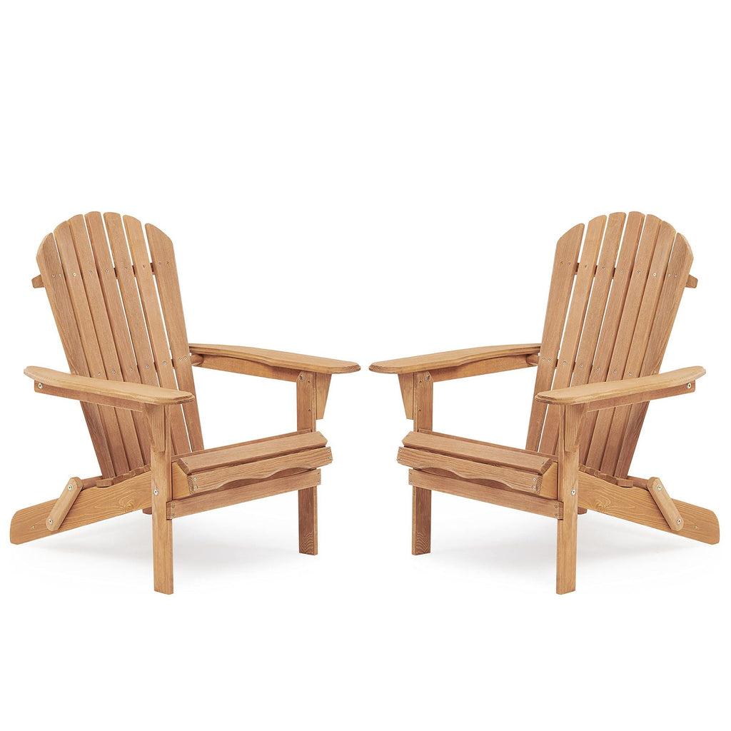 Folding Wood Adirondack Chairs | Set of 2
