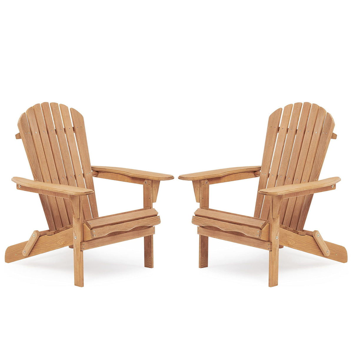 Folding Wood Adirondack Chairs | Set of 2