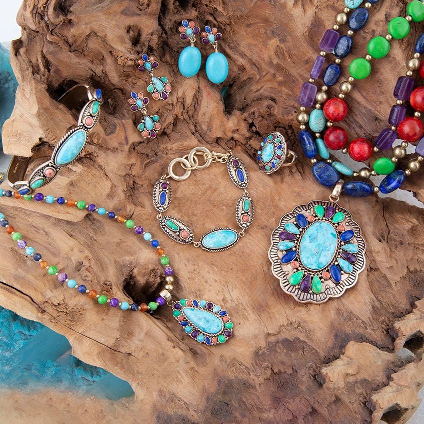 Barse Concho Multicolor Stone Statement Ring | Golden Bronze