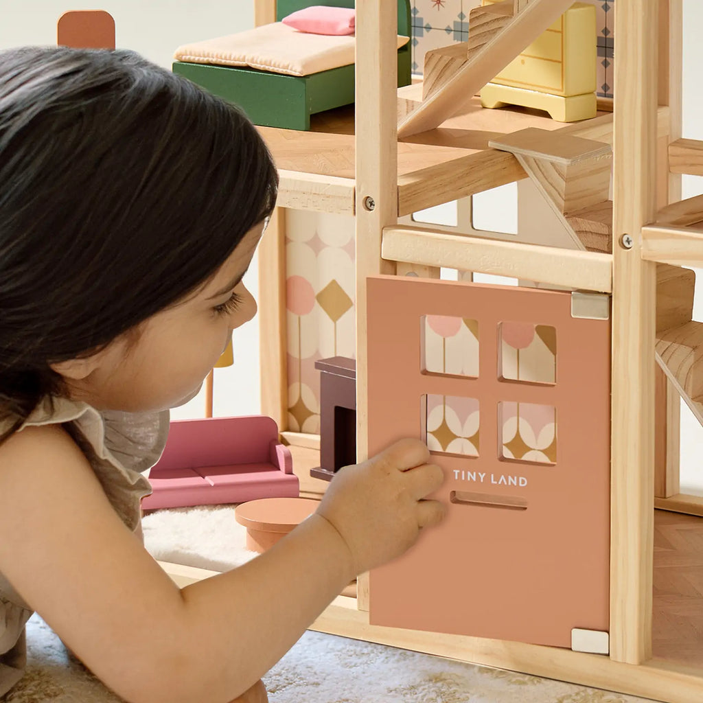 Tiny Land® Sweetwood Pegasus Dollhouse & Wooden Family Set