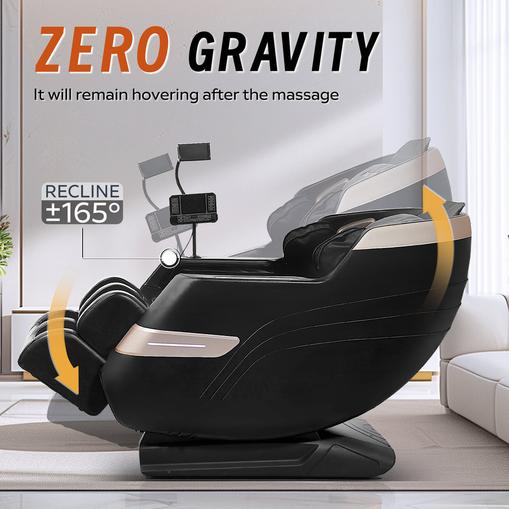 Massage Chair with Zero-Gravity Recline and Bluetooth Speakers - PU Leather