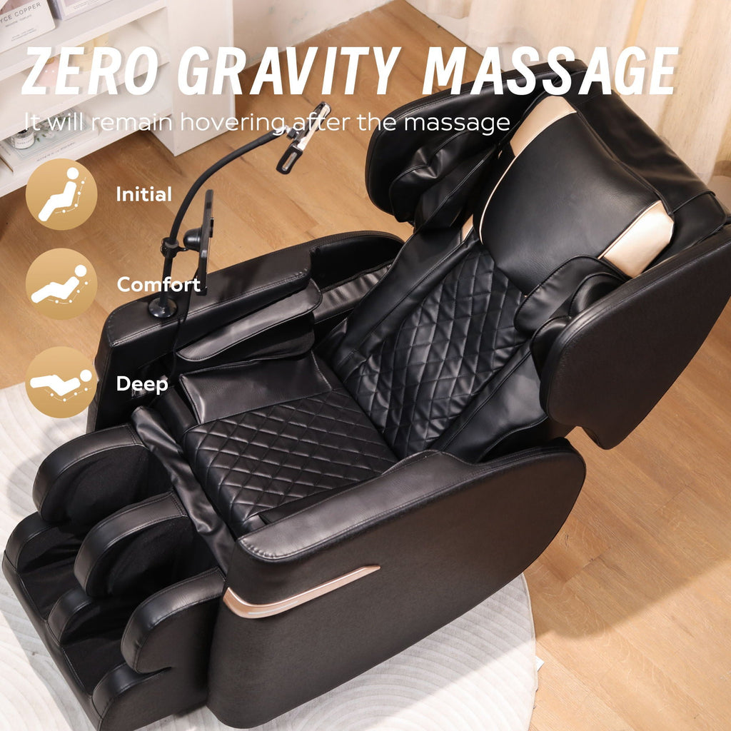 Zero-Gravity Massage Chair with Heated Footrest | Black