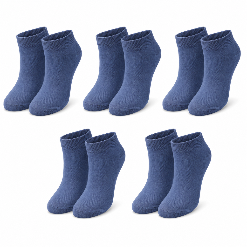 tittimitti Kids' 98% Organic Cotton Ankle Socks | 5-Pack | Ages 1–12