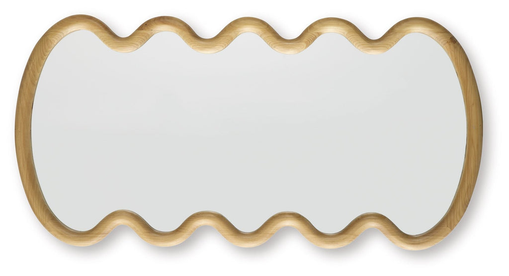 Serendis Wavy Wood Accent Mirror | Brown
