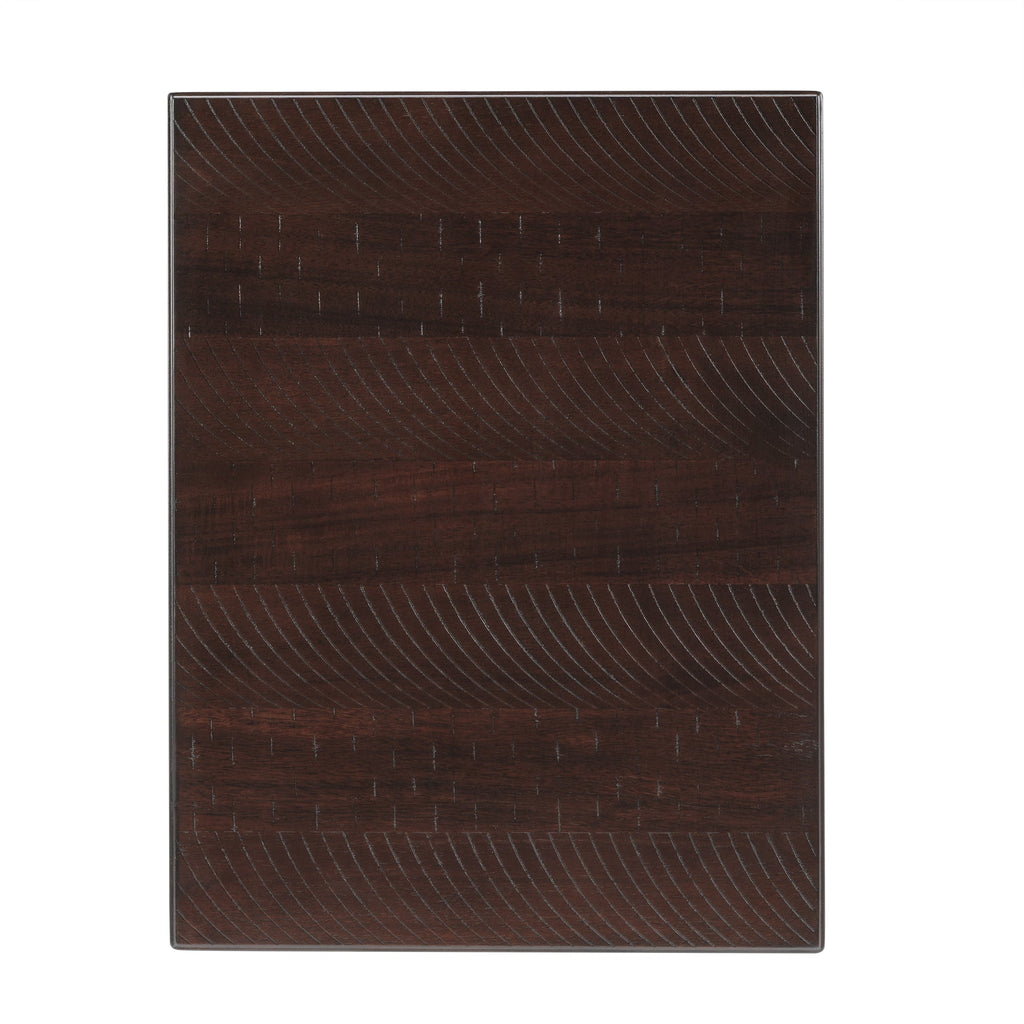 Solid Wood End Table with Drawer in Espresso Finish