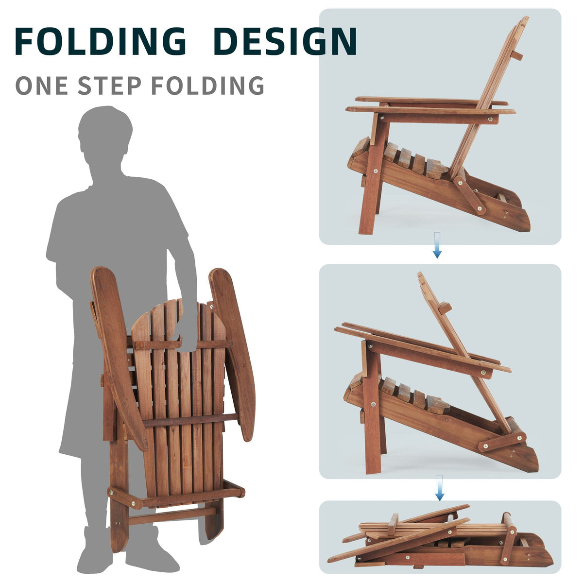 Folding Wood Adirondack Chairs | Set of 2