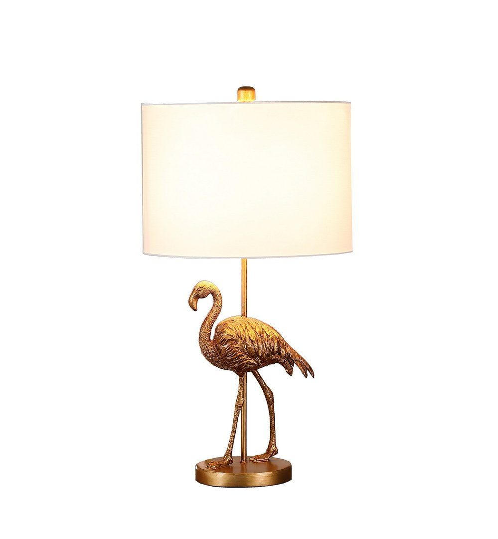 Matte Gold Flamingo Table Lamp with Resin Base - 26" High