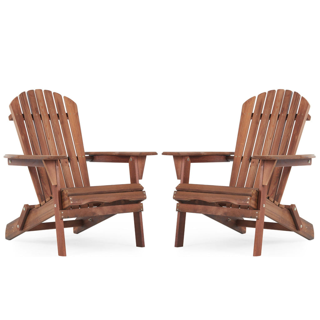 Folding Wood Adirondack Chairs | Set of 2