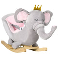 Qaba Plush Elephant Rocker with Sound | Gray