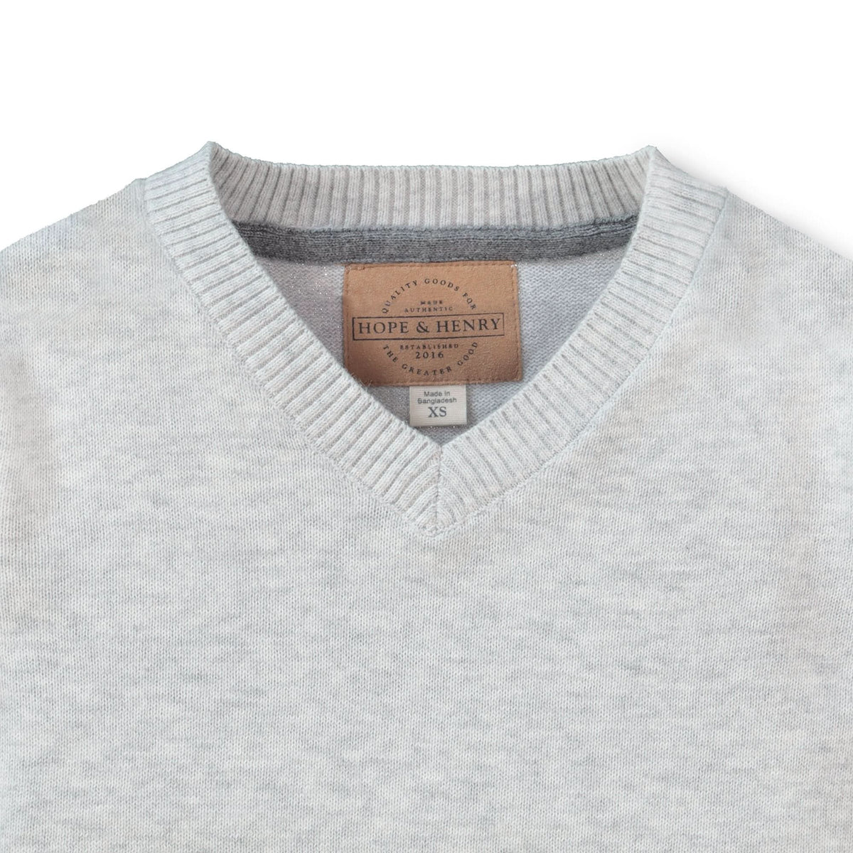 Baby Organic Cotton V-Neck Sweater – Light Gray