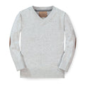 Baby Organic Cotton V-Neck Sweater – Light Gray