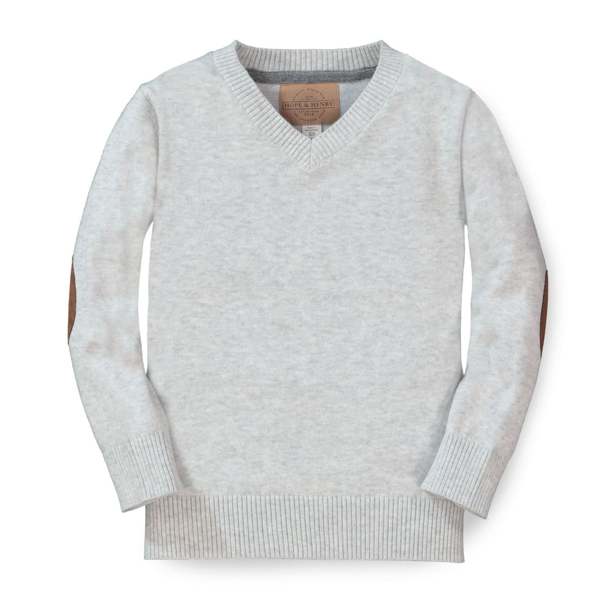 Baby Organic Cotton V-Neck Sweater – Light Gray