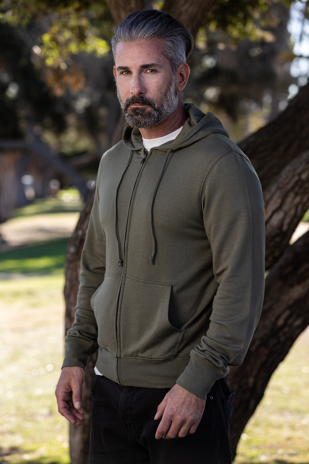 Men's Bamboo Full-Zip Hoodie | Burnt Olive