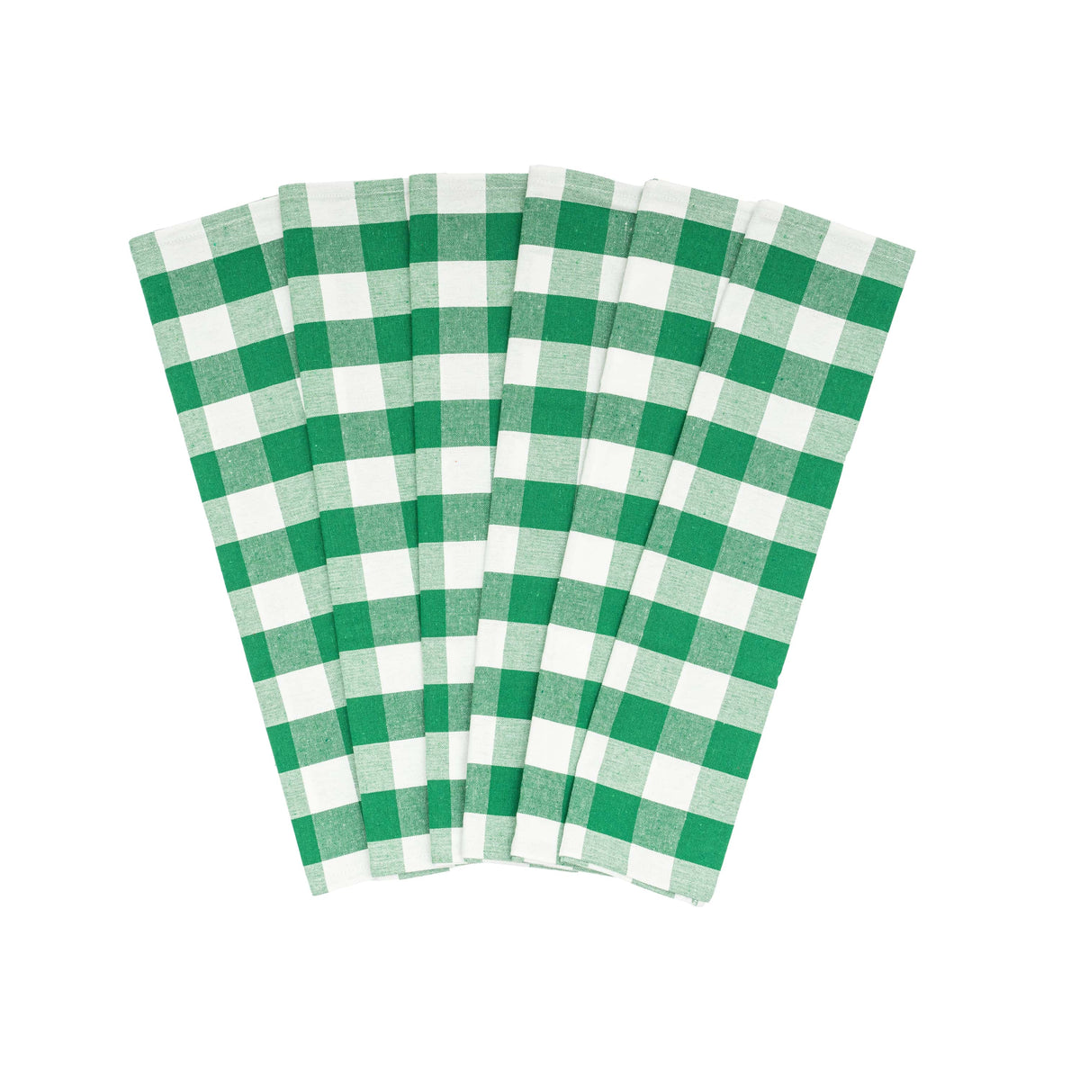 100% Organic Cotton Plaid Kitchen Towels | Set of 6 | 20”×28” | Chemical-Free
