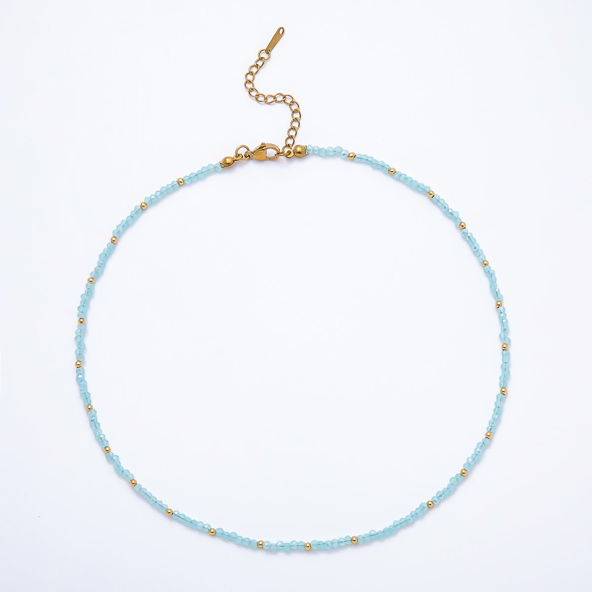 Faceted Crystal Necklace | Blue, Clear & Green Tones