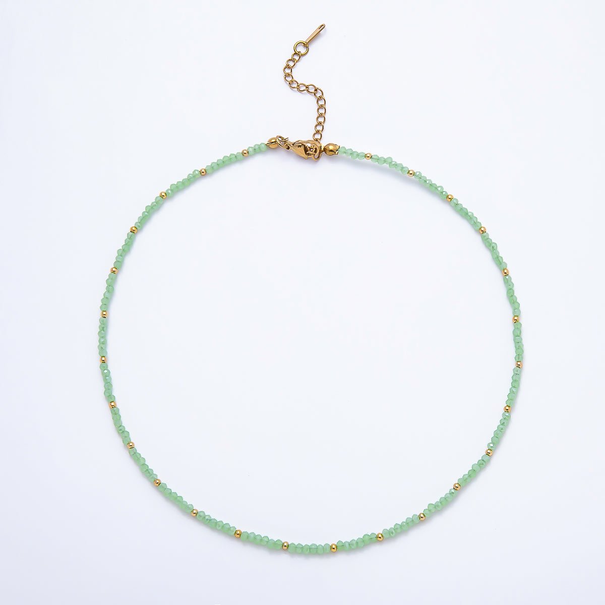 Faceted Crystal Necklace | Blue, Clear & Green Tones