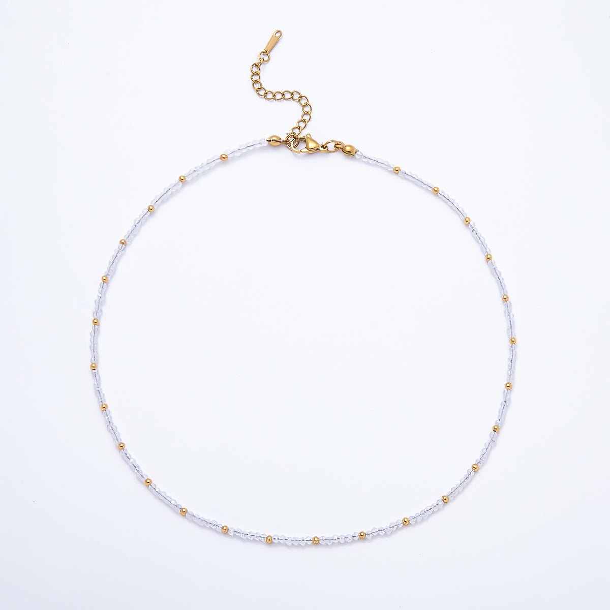 Faceted Crystal Necklace | Blue, Clear & Green Tones